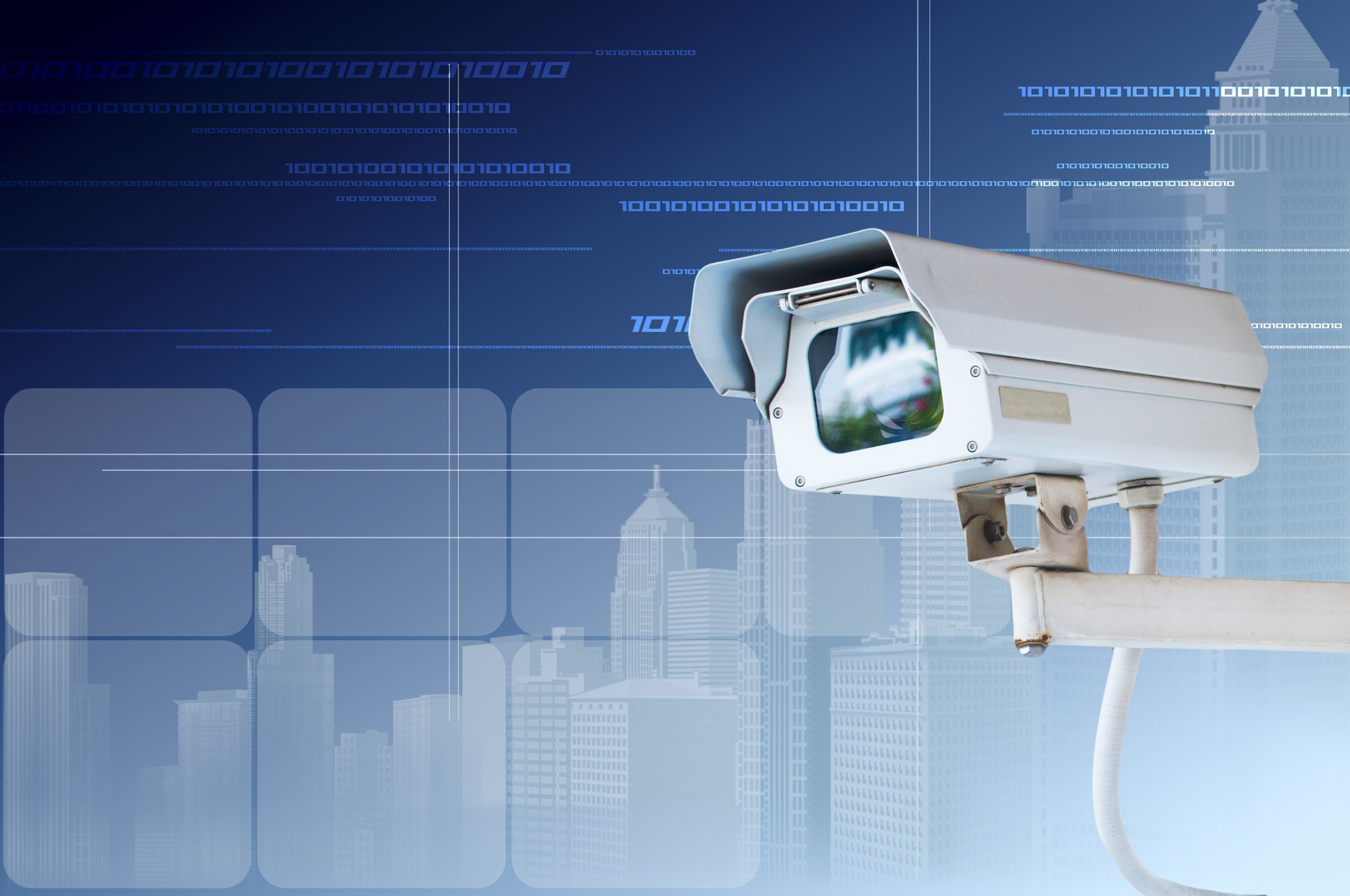 Security Camera or CCTV on digital background - Security Camera Santa Cruz